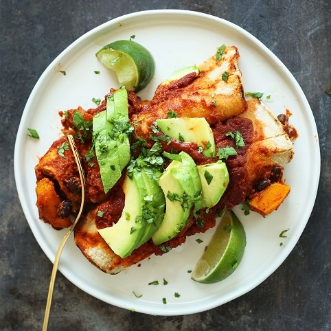 Butternut Squash Black Bean Enchiladas